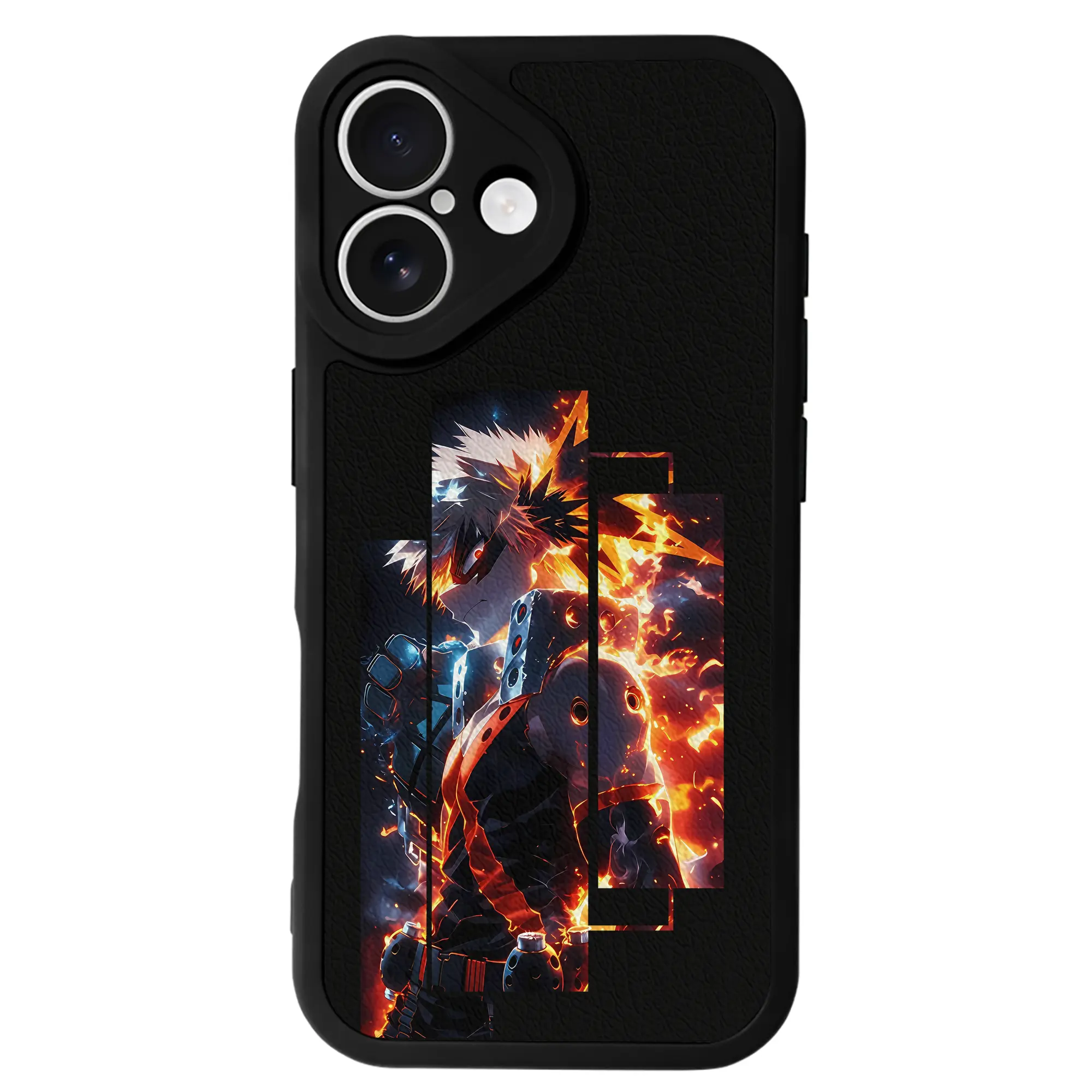 僕のヒーローアカデミア グッズ,爆豪勝己 - IPhone 16シリーズ対応 ・ シリコンスマホケース ・ レザー調 ・ 高精度フィット ・ 耐衝撃 ・ ワイヤレス充電対応 ・ 精密カット